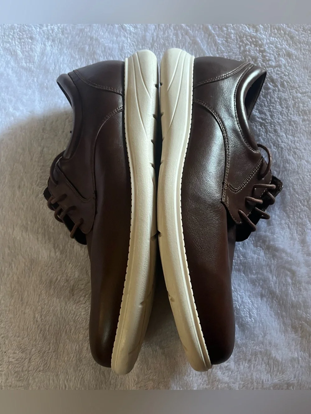 Rockport Casual Oxford Delano Brown Faux Leather Dress Shoes Size 8M